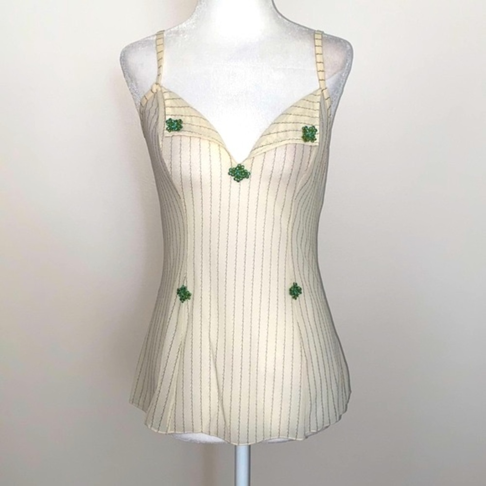 Vintage 90’s Intimissi sheer pin stripe cami - Picture 1 of 11